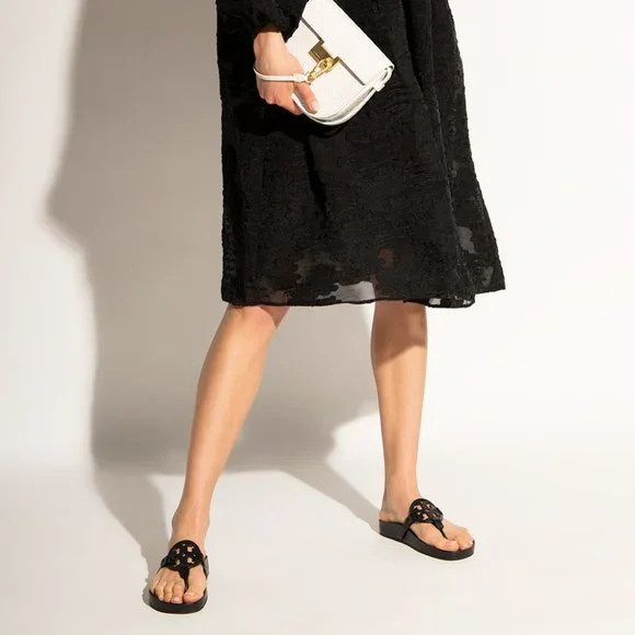 ❤️ NIB Tory Burch Miller Cloud Patent Leather Sandal Black US 10.5 AUTHENTIC - Picture 15 of 15